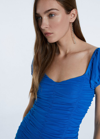 Синя кежуал сукня Stradivarius однотонна