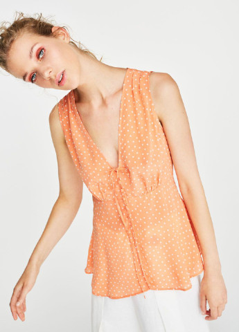 Оранжевая летняя блуза Uterque