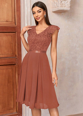 Кавова кежуал сукня кльош SHEIN однотонна