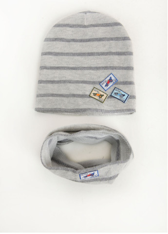 Серый демисезонный комплект (шапка, шарф-снуд) Anpa