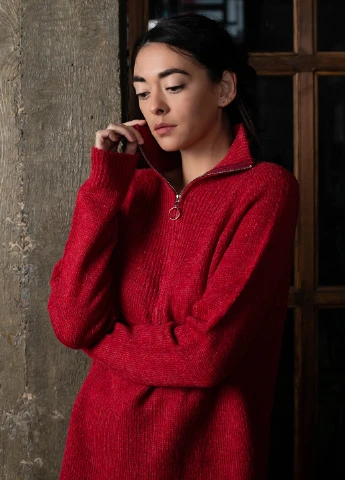 Червоний зимовий светр Simple Wear