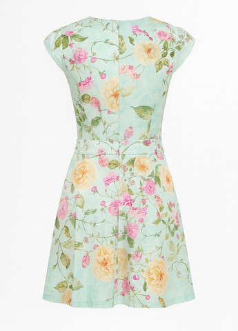 М'ятна кежуал сукня кльош Sassofono з квітковим принтом