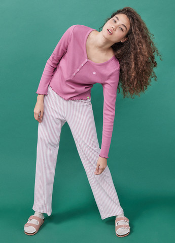 Розовая всесезон пижама (лонгслив, брюки) лонгслив + брюки Hi&Bye