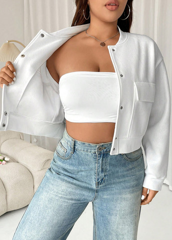 Бомбер SHEIN на кнопках (343316773)