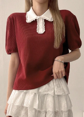 Бордова блуза SHEIN