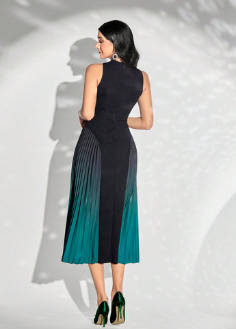 Комбінована вечірня сукня плісована, силуетна SHEIN з градієнтом