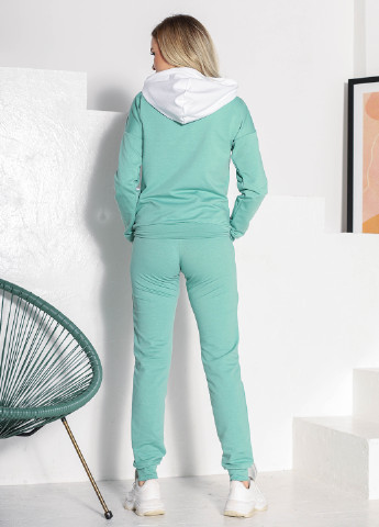 Костюм (толстовка, брюки) Demma логотип светло-зелёный спортивный хлопок, трикотаж