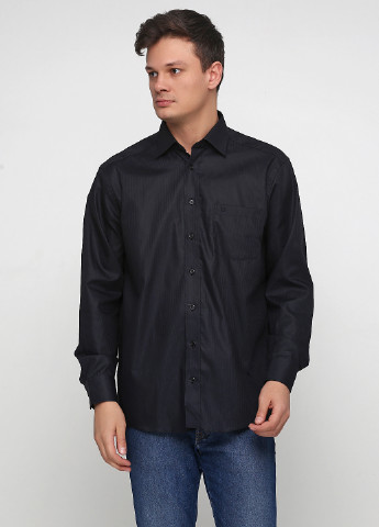 Черная кэжуал рубашка в полоску Casa Moda с длинным рукавом
