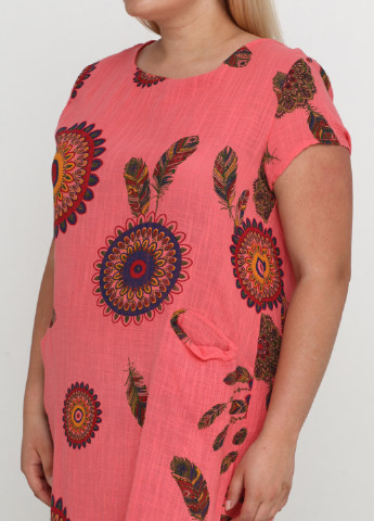 Коралловое кэжуал платье New Collection с цветочным принтом