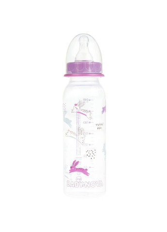 Бутылочка для кормления Декор 240 мл Розовый Baby-Nova (252192518)