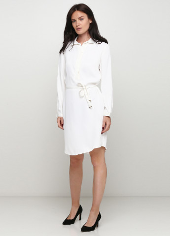 Белое кэжуал платье рубашка Massimo Dutti однотонное