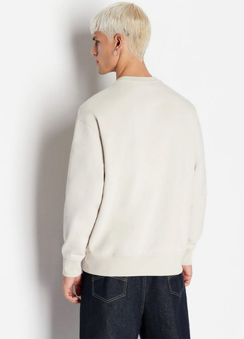Молочный свитшот Armani Exchange однотонный вышивка (365686644)