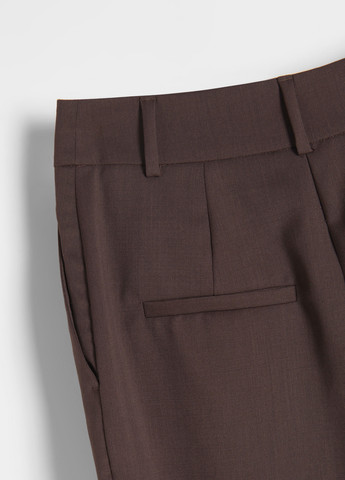 Коричневые классические демисезонные зауженные брюки Reserved