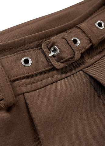 Коричневая кэжуал однотонная юбка C&A плиссе