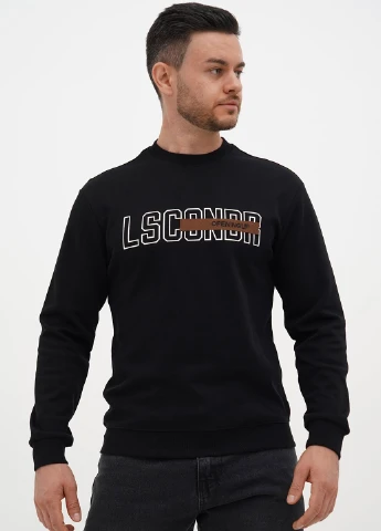 Чорний світшот Trend Collection напис нашивки (303730769)