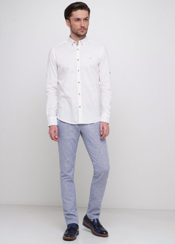 Белая кэжуал рубашка однотонная Trend Collection