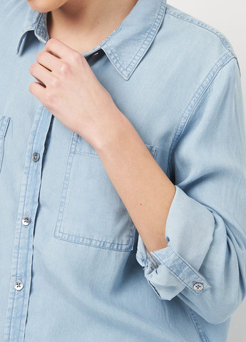 Голубой джинсовая, кэжуал рубашка однотонная Calvin Klein