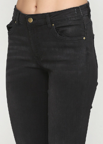 Джинси H&M однотонні темно-сірі джинсові бавовна