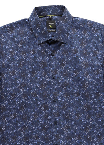 Темно-синяя кэжуал рубашка с цветами Olymp