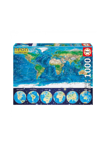 Пазл неон - Карта світу 1000 елементів (6425233) Educa (254065481)