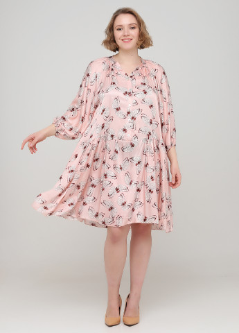 Рожева кежуал плаття, сукня оверсайз, сорочка Made in Italy метелики