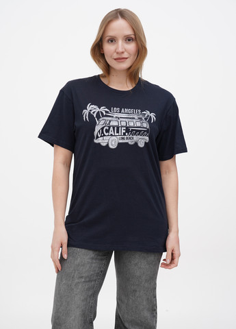 Темно-синяя летняя футболка Terranova