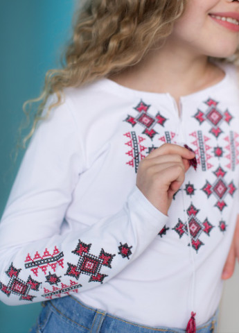 Вышитая футболка для девочки с длинным рукавом Звездное сияние Melanika (228040576)