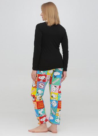 Черная всесезон пижама (лонгслив, брюки) лонгслив + брюки Carla Mara