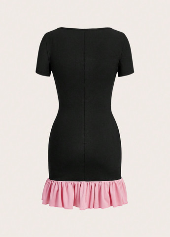 Чорна кежуал сукня SHEIN однотонна