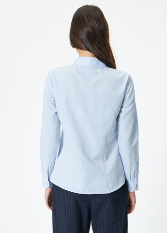 Светло-голубой кэжуал, классическая рубашка однотонная KOTON