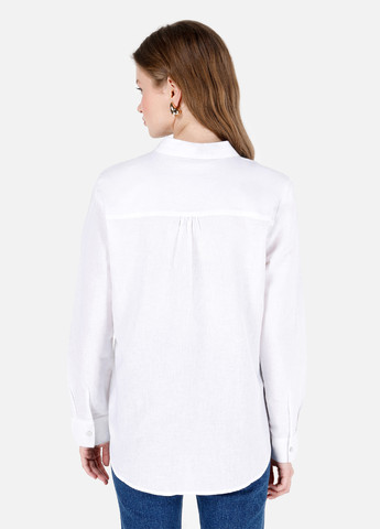 Белая кэжуал рубашка однотонная Colin's