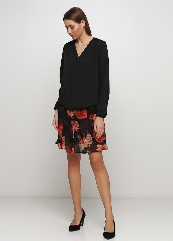 Черная кэжуал цветочной расцветки юбка OVS клешированная
