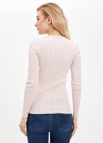 Светло-розовый демисезонный полувер пуловер DeFacto