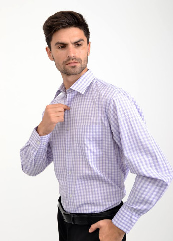Сиреневая кэжуал рубашка в клетку Ager с длинным рукавом