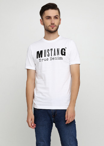 Белая футболка Mustang