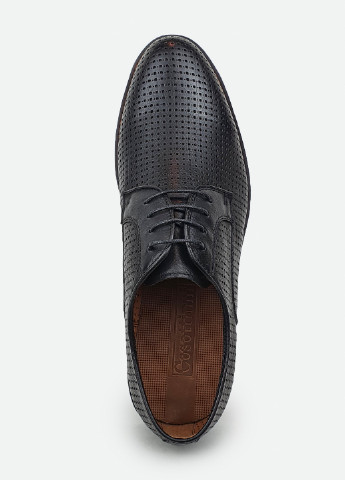 Черные классические мужские черные туфли на шнурках перфорация 45 Cosottinni