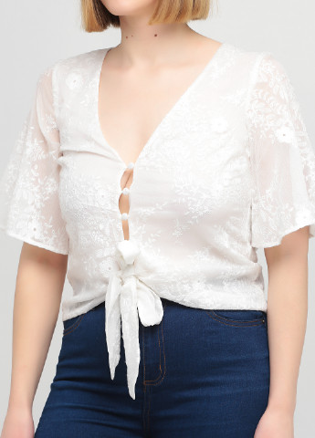 Белая летняя блуза Lipsy