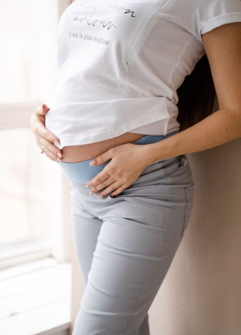 Штани для вагітних, майбутніх мам блакитні To Be (228254777)