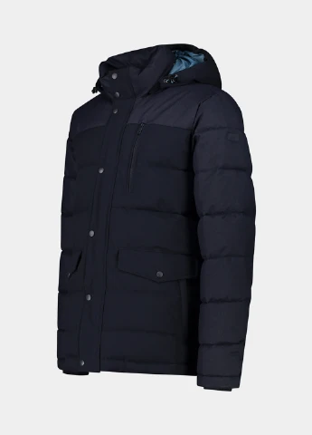 Темно-синя зимня куртка CMP MAN LONG JACKET SNAPS HOOD