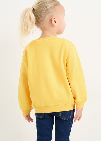 C&A свитшот однотонный желтый кэжуал хлопок