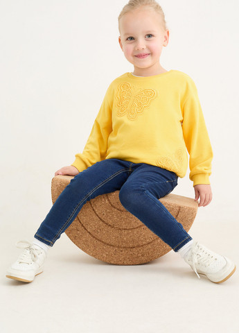 C&A свитшот однотонный желтый кэжуал хлопок