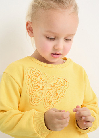 C&A свитшот однотонный желтый кэжуал хлопок