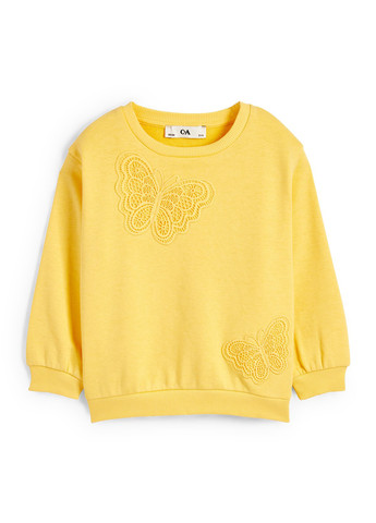 C&A свитшот однотонный желтый кэжуал хлопок