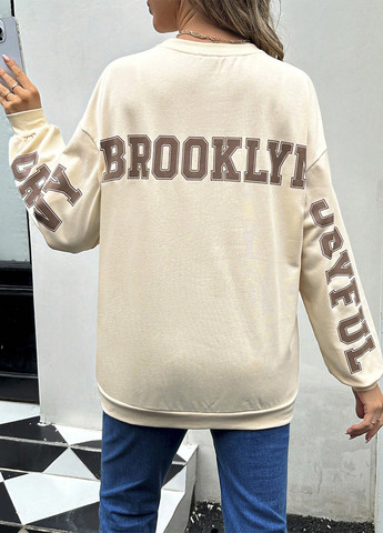 Светло-бежевый свитшот для беременных SHEIN однотонный без декора (316481399)