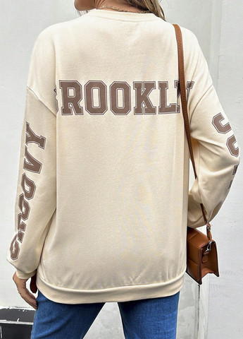 Светло-бежевый свитшот для беременных SHEIN однотонный без декора (316481399)