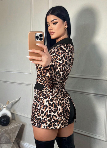 Цветной женский жакет SHEIN леопардовый - демисезонный