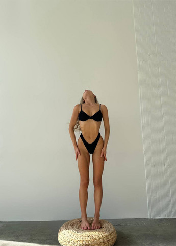 Чорний літній роздільний купальник (ліф, трусики) роздільний NOVA VEGA