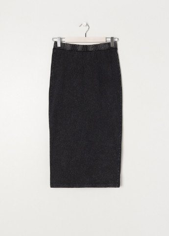Черная джинсовая однотонная юбка Sinsay карандаш