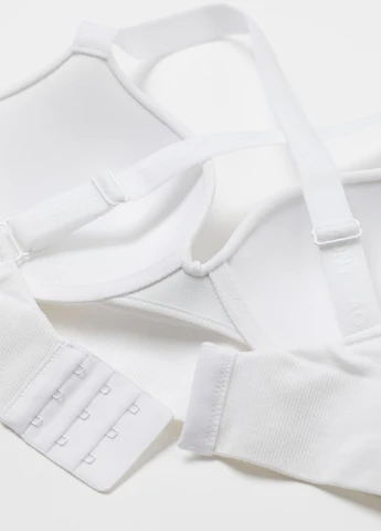 Білий безшовний бюстгальтер H&M без кісточок поліамід