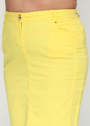 Желтая кэжуал однотонная юбка Sassofono карандаш